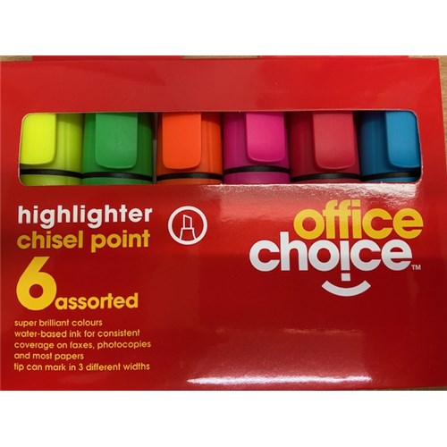 Office Choice Highlighter pk6 ass